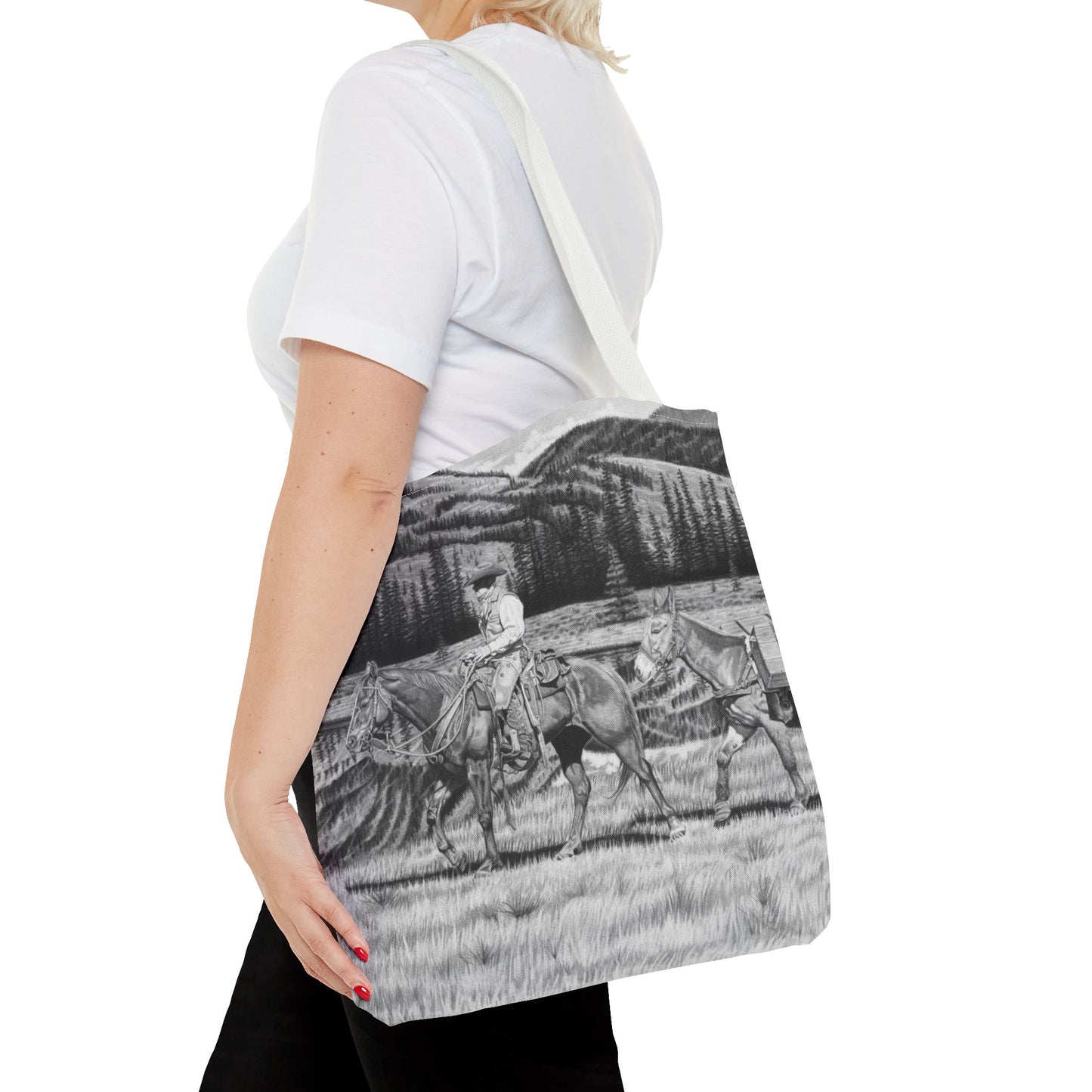 "Still Day on the Trail" Western Art Tote Bag