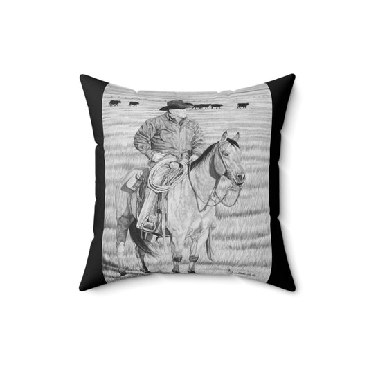 "THe Passing Storm" Western Art Square Pillow