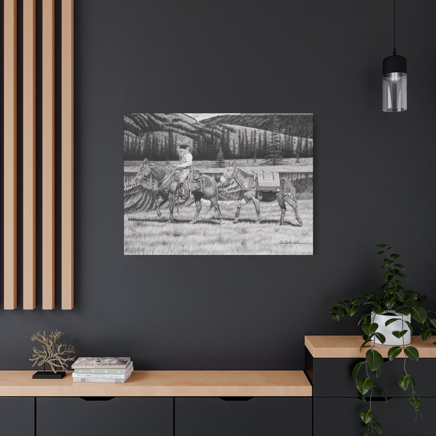 "Still Day on The Trail" Rustic Western Artwork.