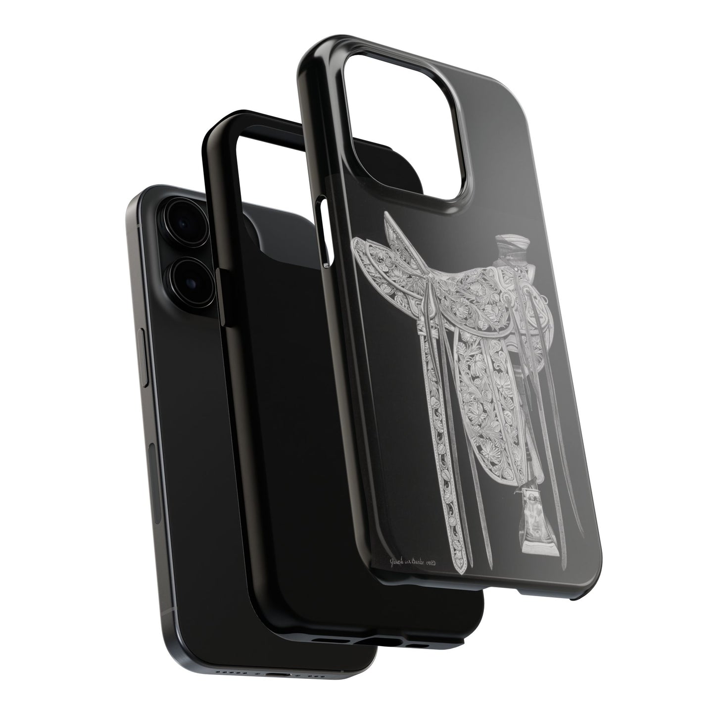"New Saddle" Western Rodeo Phone Cases, Cowboy Design, Tough Protection, Gift for Him, Ranch Decor, Durable Style
