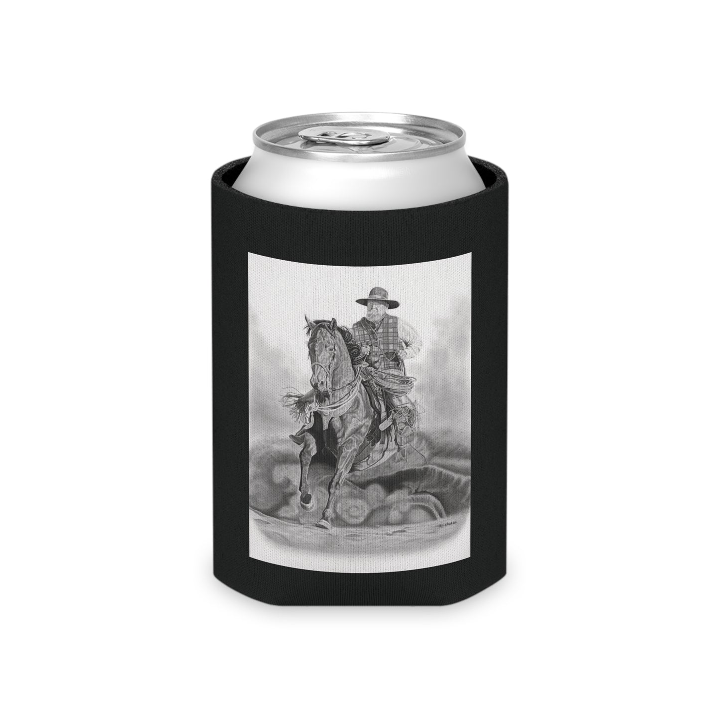 Trouble Up Ahead Rustic Cowboy Can Cooler, Western Beverage Sleeve, Outdoor Party Gear, Country-Themed Drink Holder, Ideal for BBQs & Tailgates