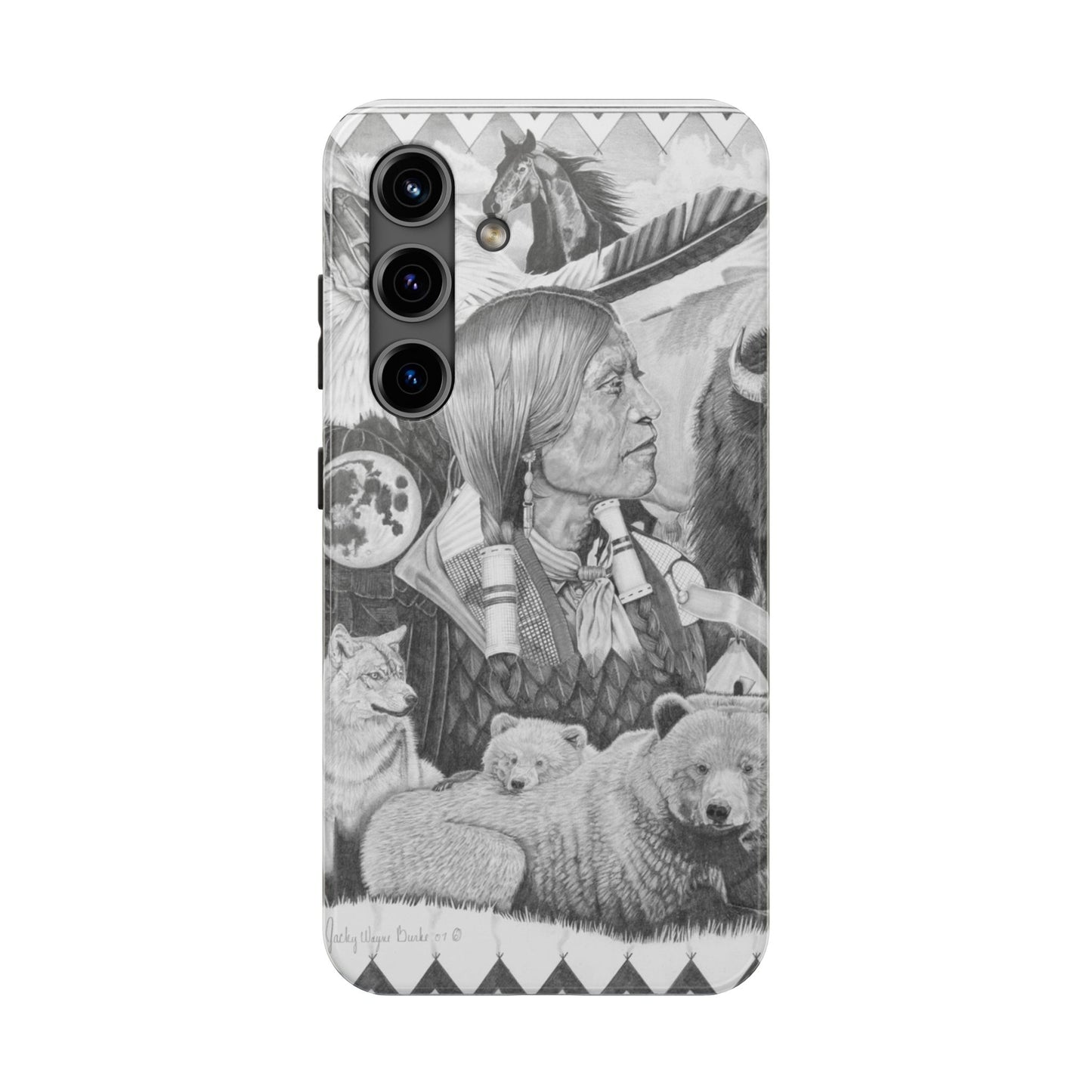 "Two Moon Apache Dream" Western Rodeo Phone Cases, Cowboy Design, Tough Protection, Gift for Him, Ranch Decor, Durable Style