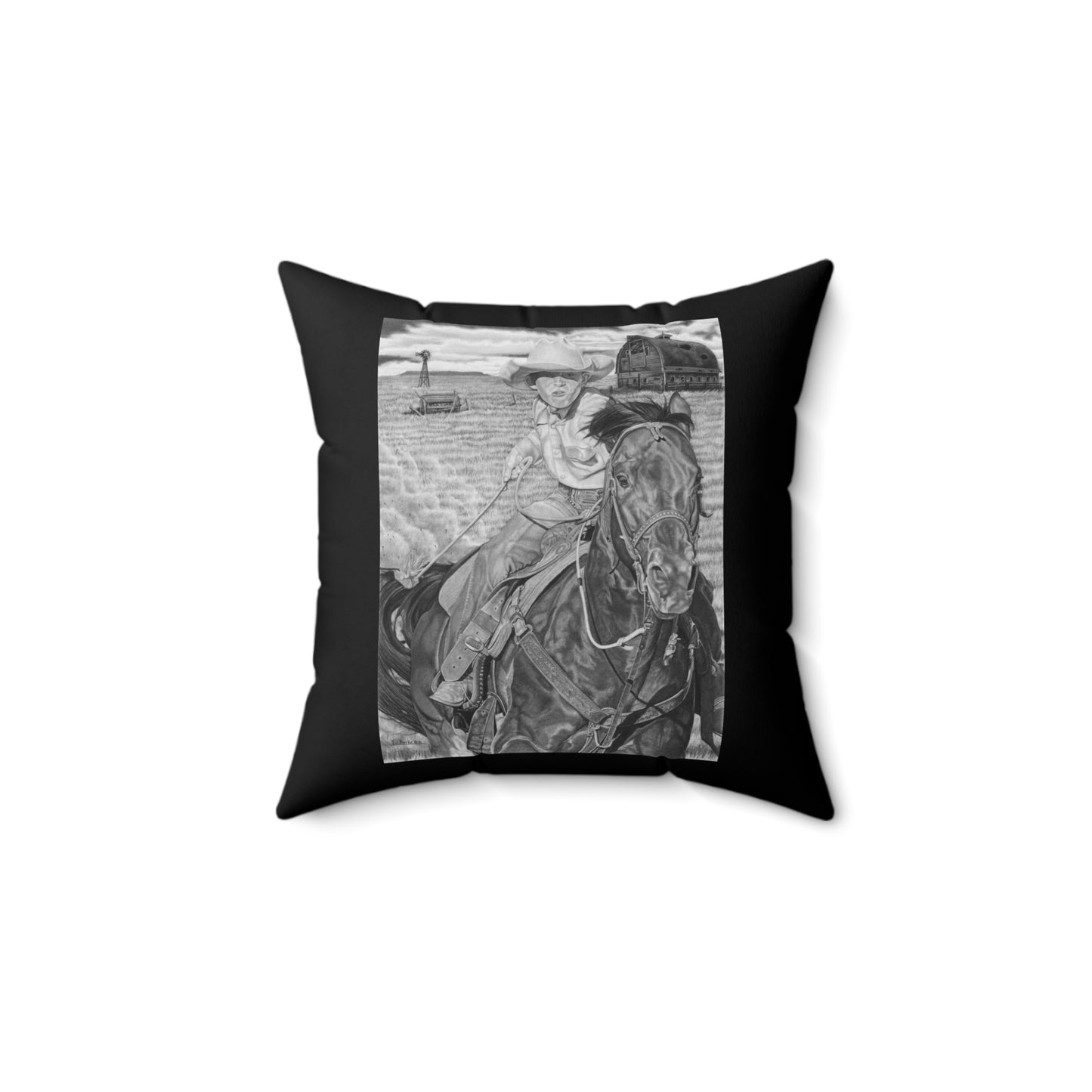 "The Real Billy The Kid" Western Art Square Pillow