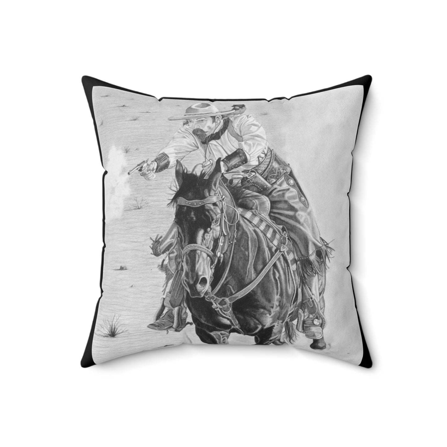 "Wild Bill Rides Again" Cowboy Decor Pillow, Western Home Accent, Farmhouse Throw Pillow, Gift for Horse Lovers, Country Style Cushion
