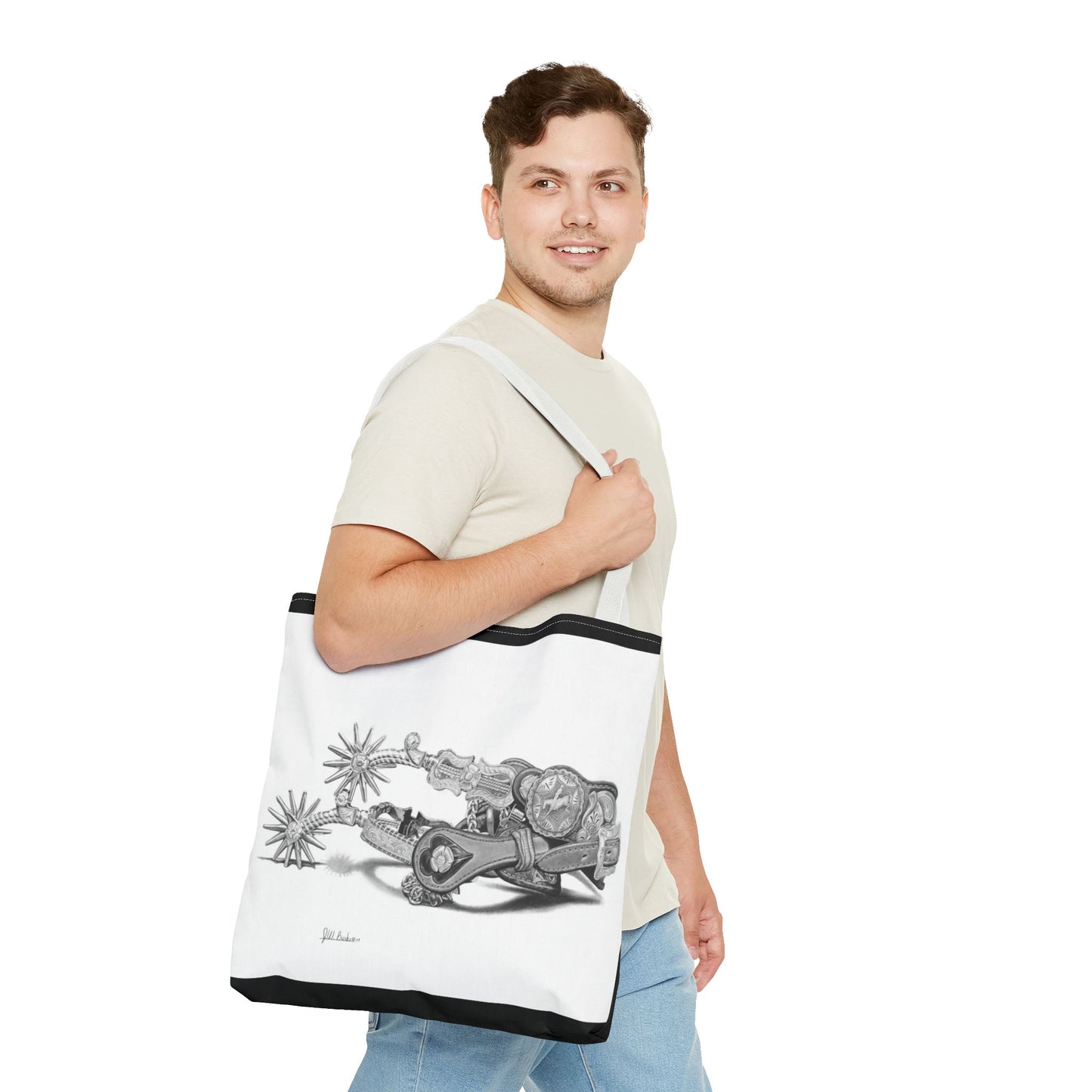 "Spurs" Tote Bag, Western Style Shopping Tote, Equestrian Gift, Farmhouse Decor, Horse Lover Accessory