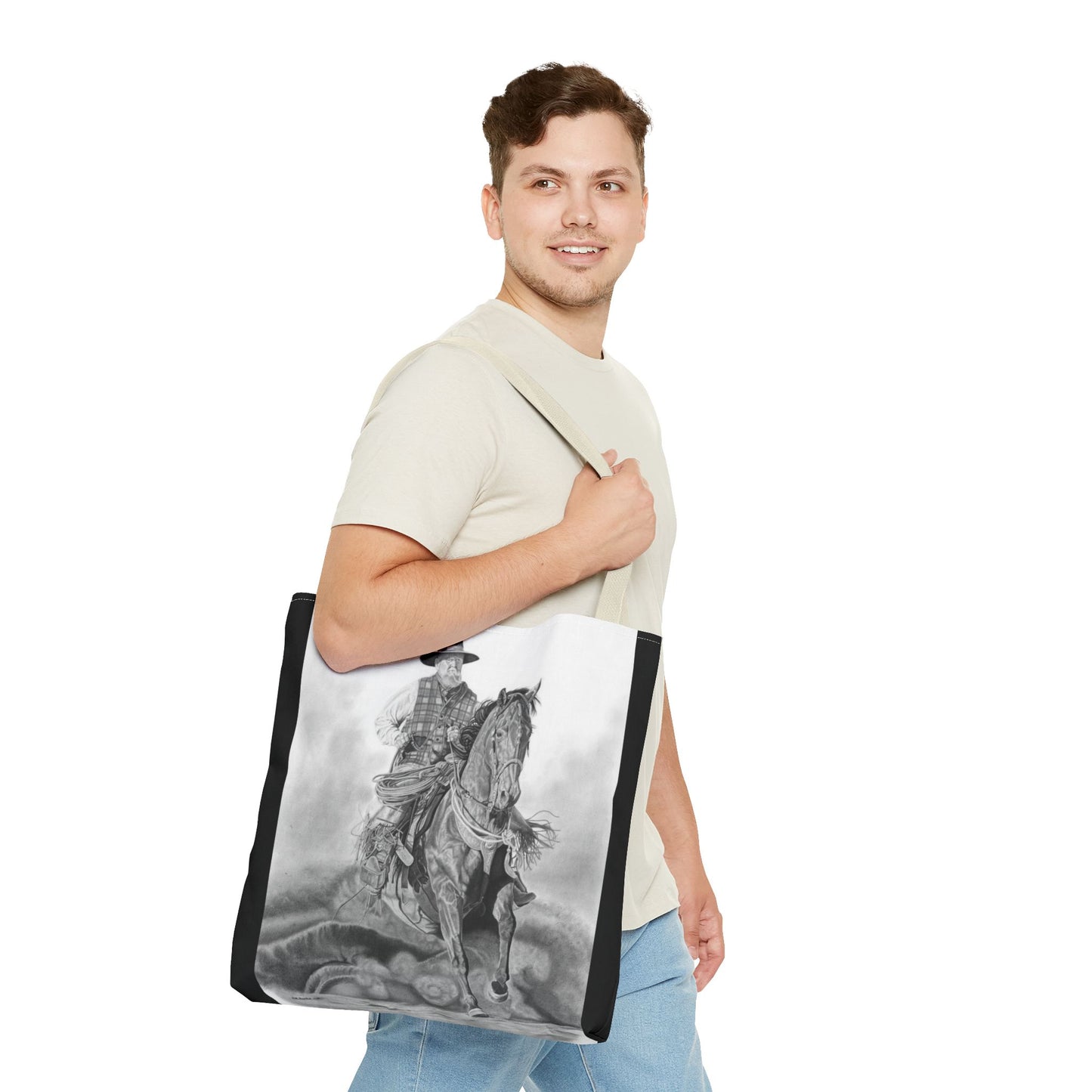 "Trouble Up Ahead" Tote Bag, Western Style Shopping Tote, Equestrian Gift, Farmhouse Decor, Horse Lover Accessory
