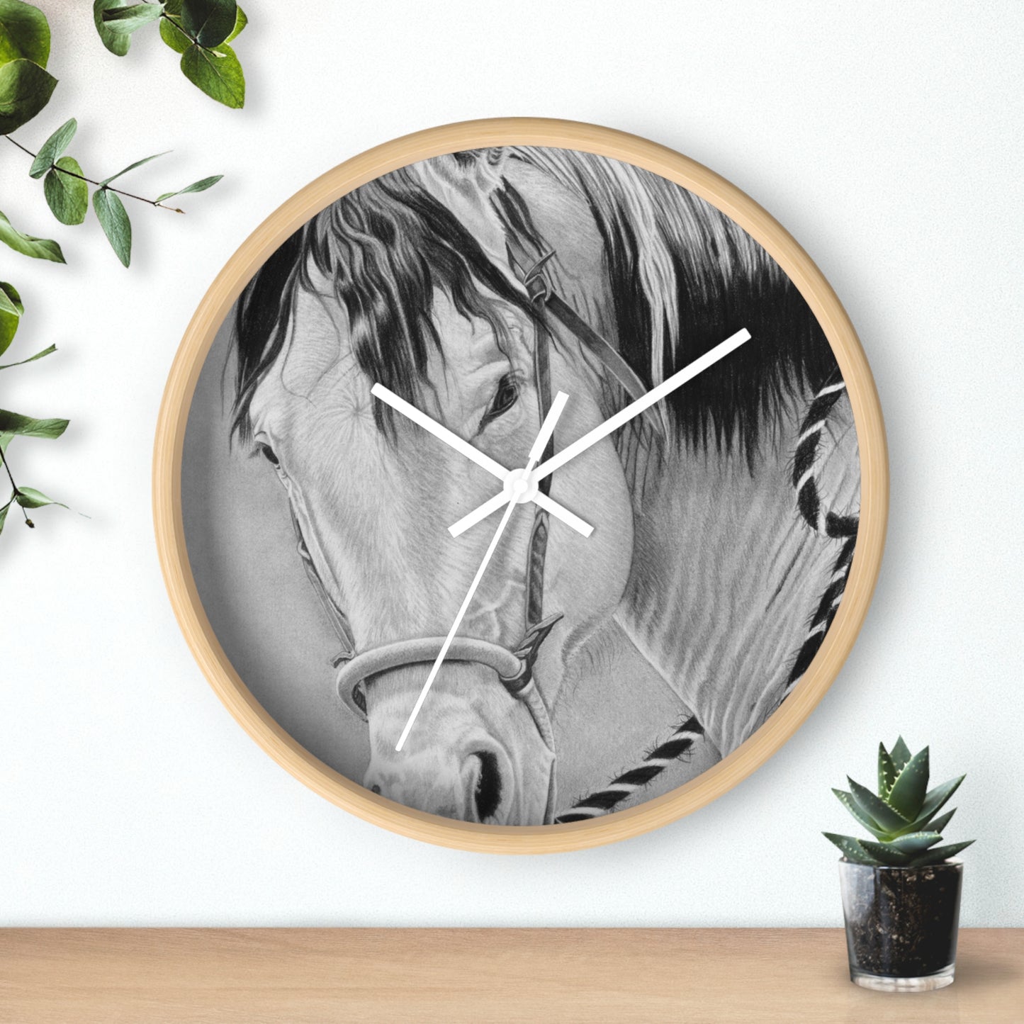 Wall Clock - Vintage Farmhouse Decor, Western Theme Timepiece, Country Home Accent, Horse Lover Gift, Unique Wall Art