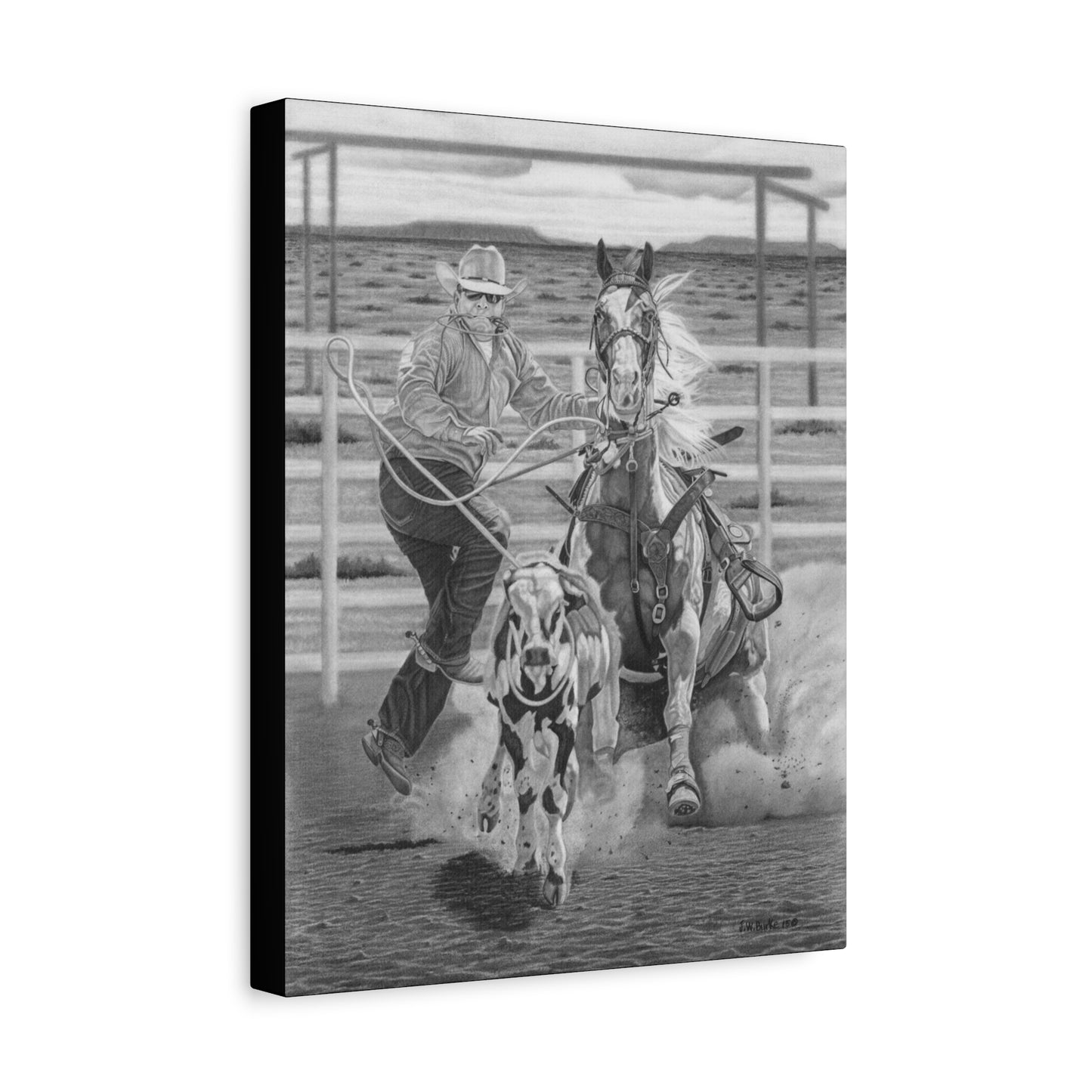 "Stone Cold Throw" Western Artwork on canvas