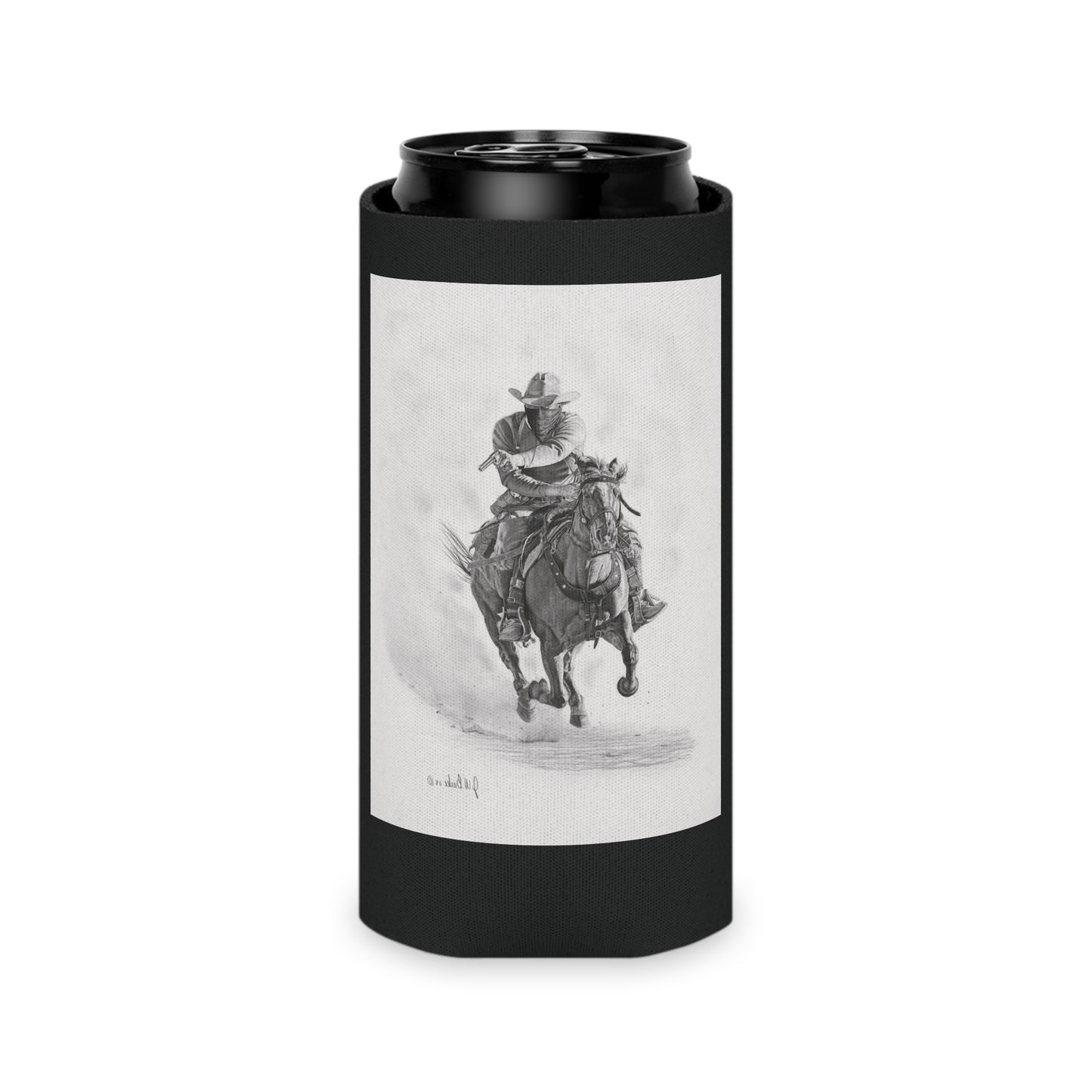" Bandit " Rustic Cowboy Can Cooler, Western Beverage Sleeve, Outdoor Party Gear, Country-Themed Drink Holder, Ideal for BBQs & Tailgates