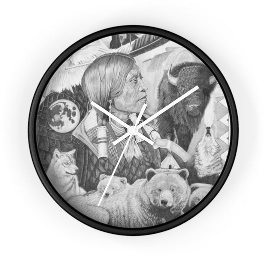 Two Moon Apache Dream Cowboy Wall Clock - Vintage Farmhouse Decor, Western Theme Timepiece, Country Home Accent, Horse Lover Gift, Unique Wall Art