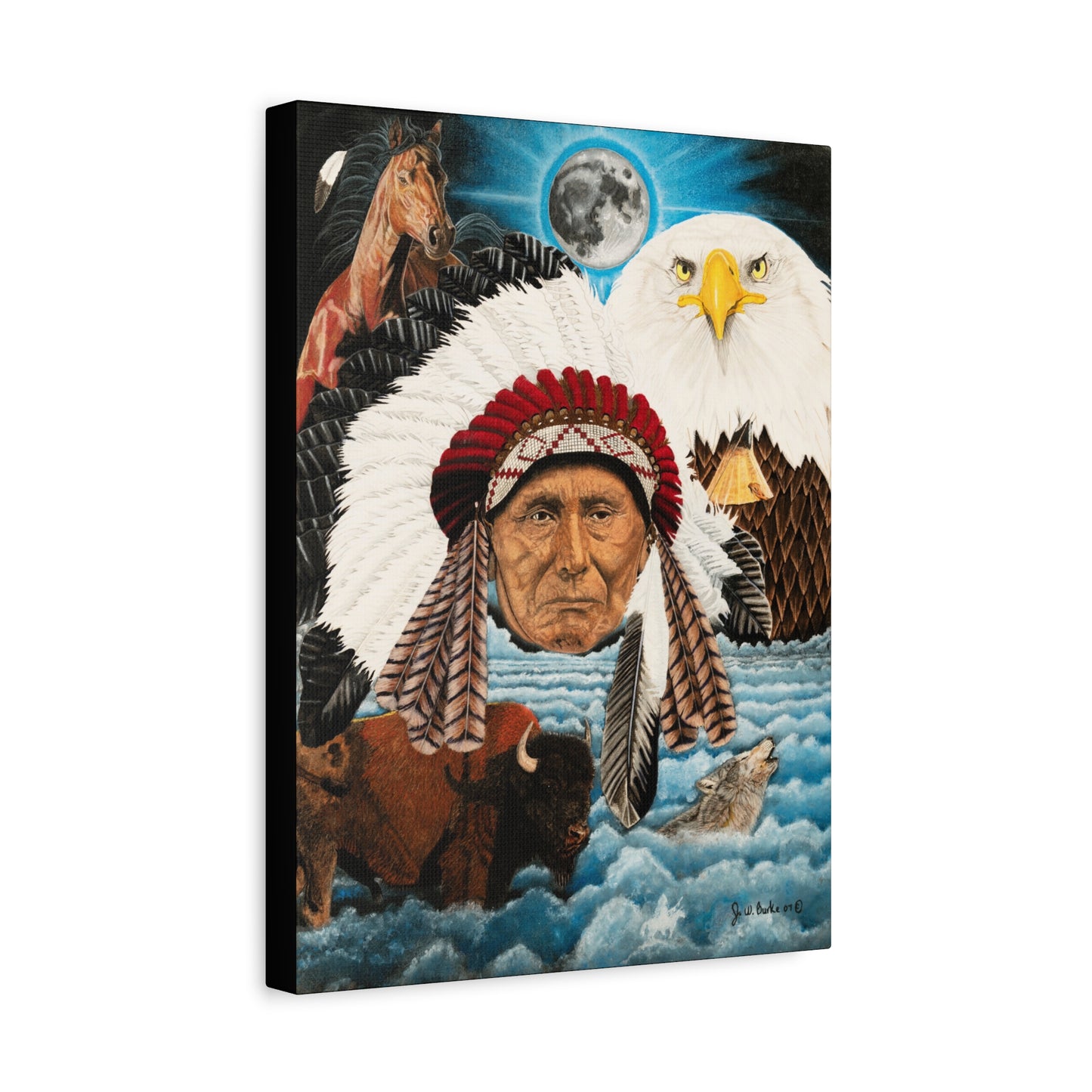 "Dream of Chief Joseph" western art on canvas
