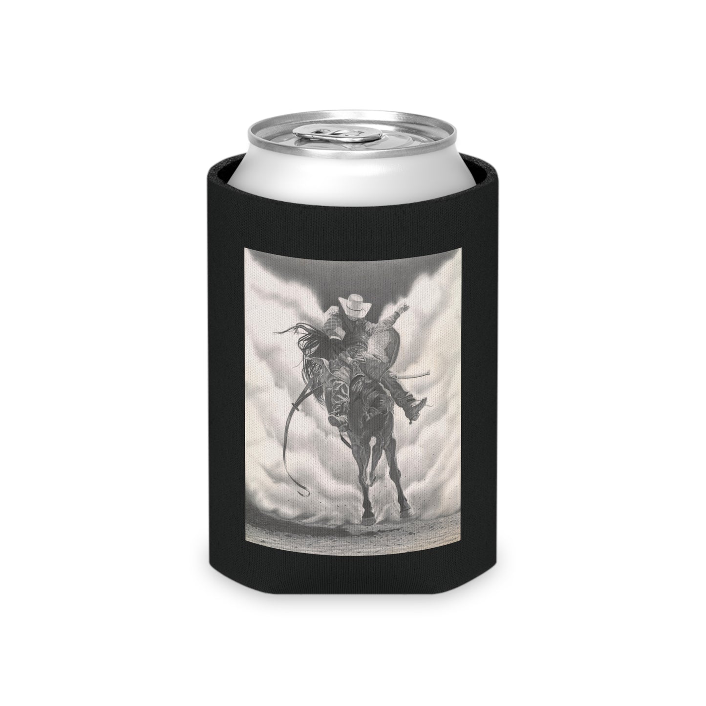 "Storm a Brewing" Rustic Cowboy Can Cooler, Western Beverage Sleeve, Outdoor Party Gear, Country-Themed Drink Holder, Ideal for BBQs & Tailgates
