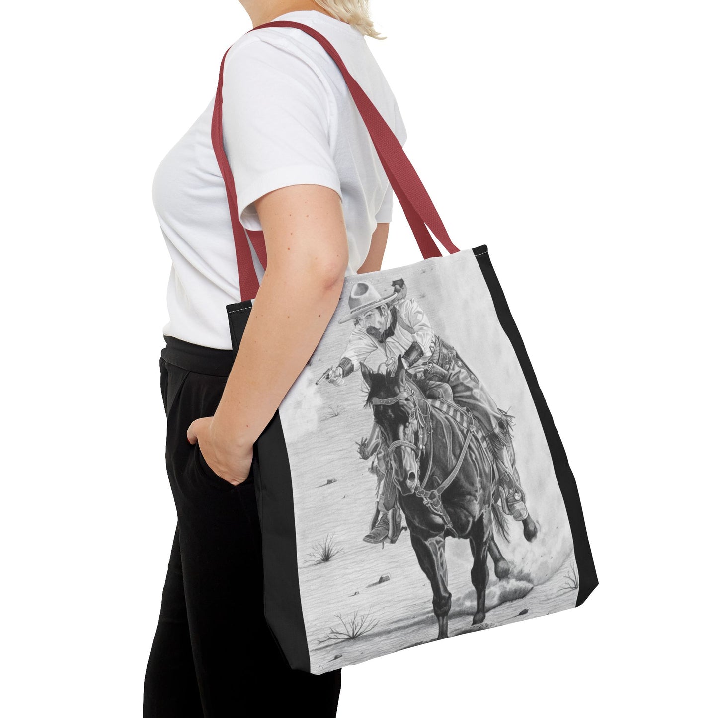 "Wild Bill Rides Again " Tote Bag, Western Style Shopping Tote, Equestrian Gift, Farmhouse Decor, Horse Lover Accessory