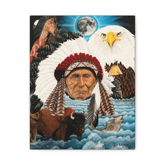 "Dream of Chief Joseph" western art on canvas