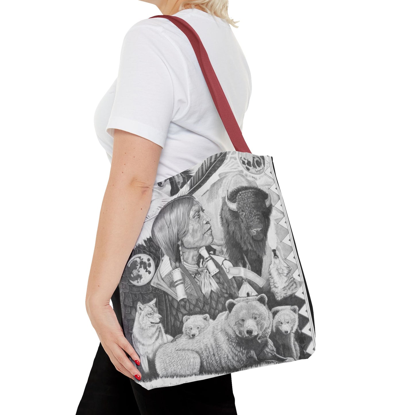 "Two Moon Apache Dream " Tote Bag, Western Style Shopping Tote, Equestrian Gift, Farmhouse Decor, Horse Lover Accessory