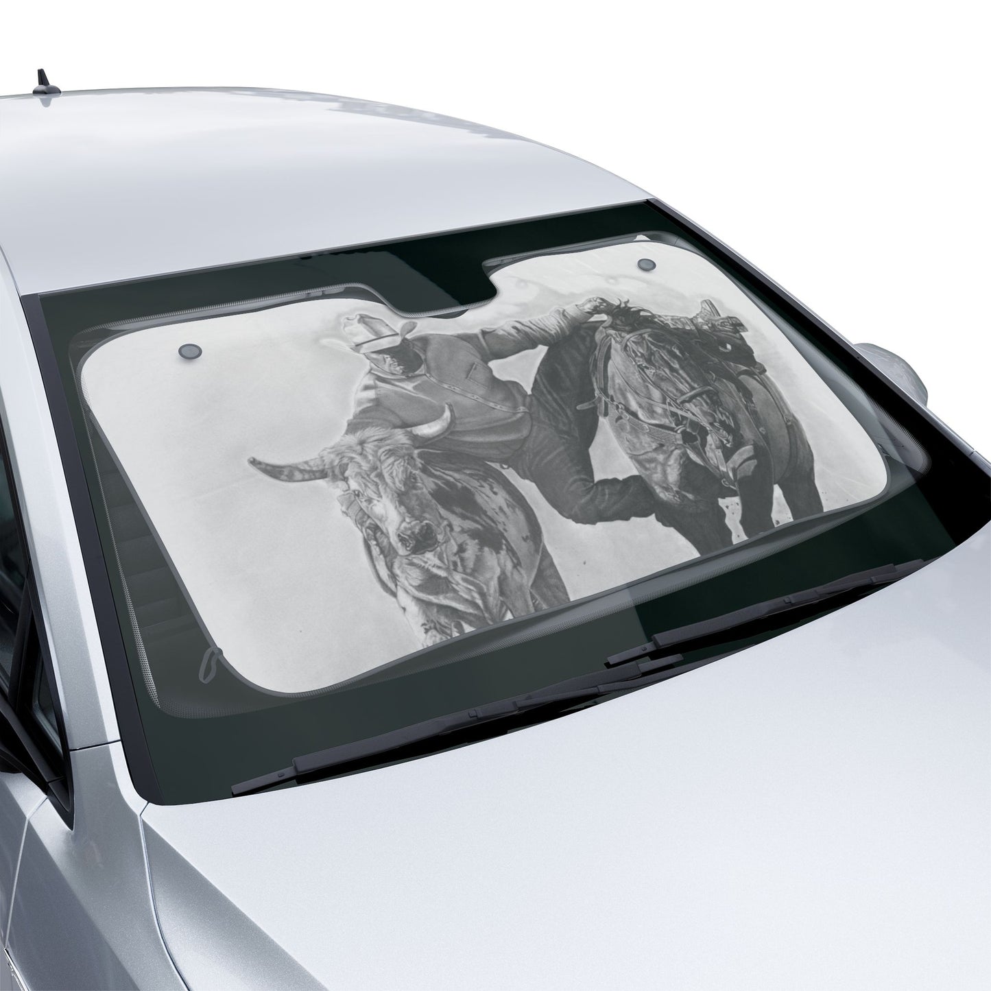 Cowboy Life #1 Car Sun Shade — Western Horse Windshield Protector