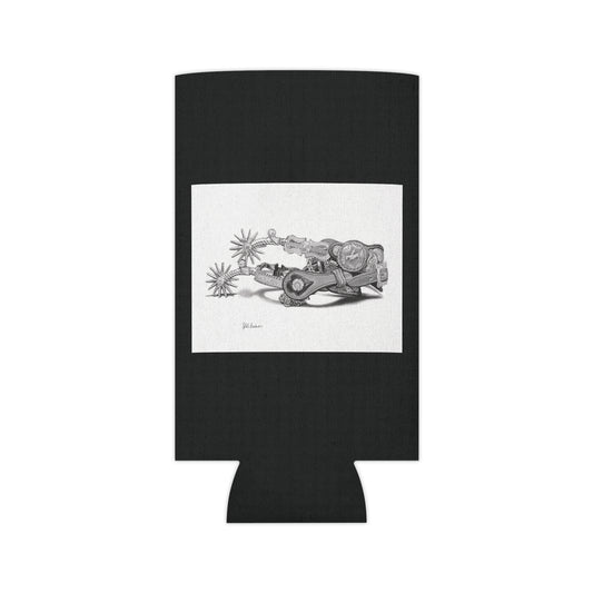 "Spurs" Rustic Cowboy Can Cooler, Western Beverage Sleeve, Outdoor Party Gear, Country-Themed Drink Holder, Ideal for BBQs & Tailgates