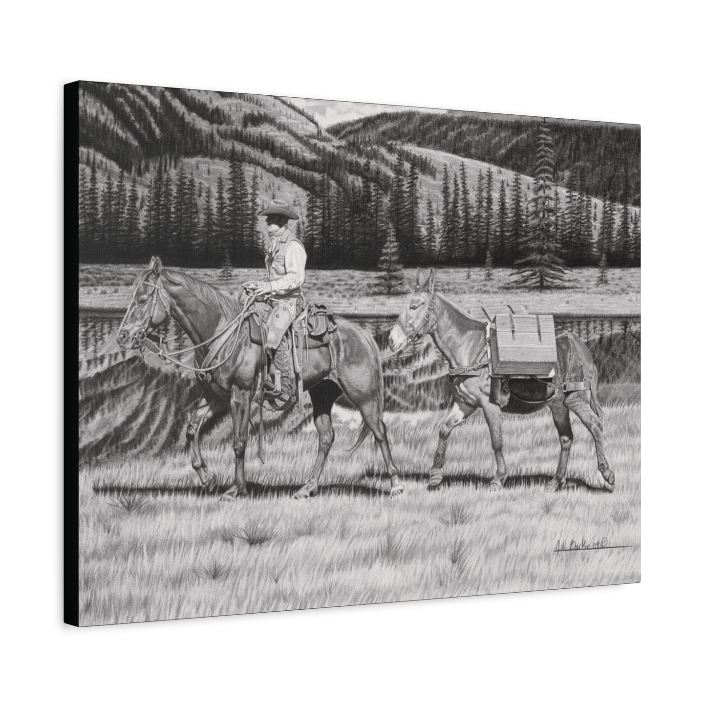 "Still Day on The Trail" Rustic Western Artwork.