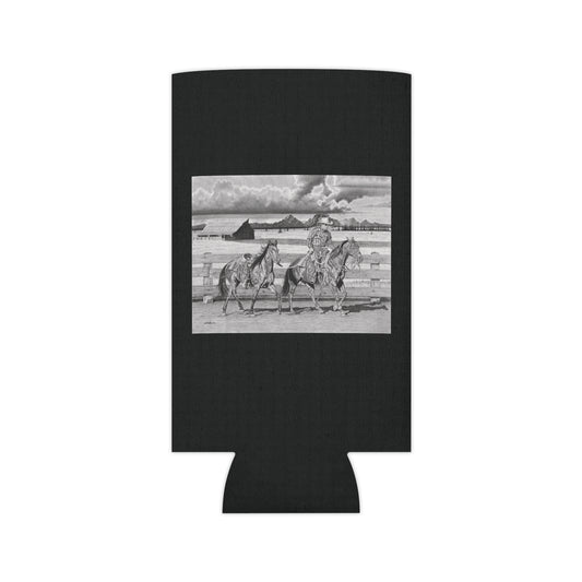 "The Gift Named Storm" Rustic Cowboy Can Cooler, Western Beverage Sleeve, Outdoor Party Gear, Country-Themed Drink Holder, Ideal for BBQs & Tailgates