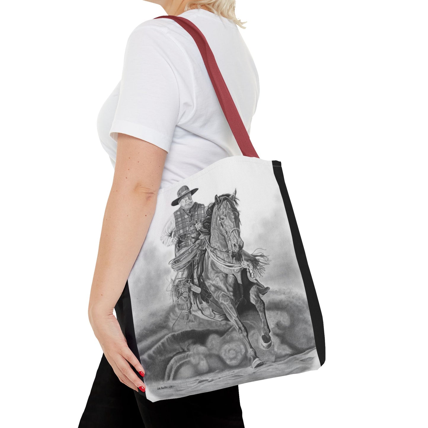 "Trouble Up Ahead" Tote Bag, Western Style Shopping Tote, Equestrian Gift, Farmhouse Decor, Horse Lover Accessory
