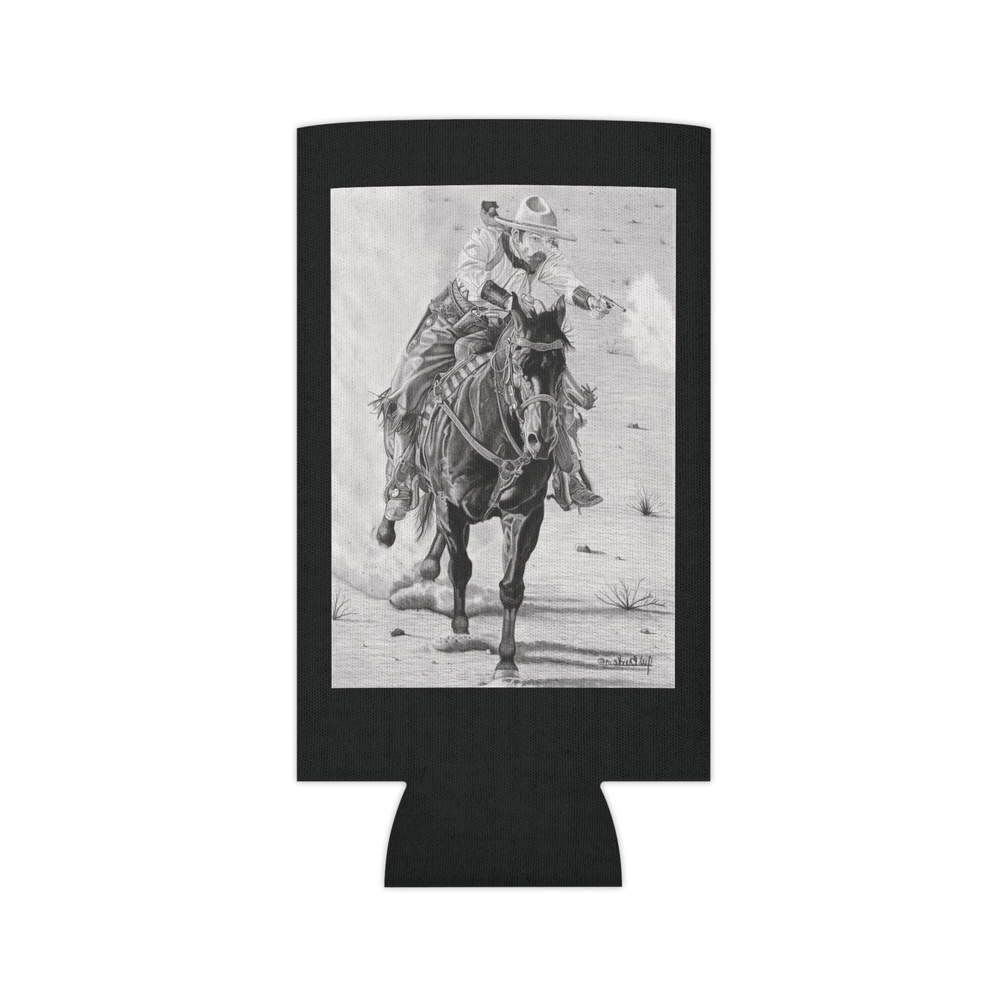 "Wild Bill Rides Again " Rustic Cowboy Can Cooler, Western Beverage Sleeve, Outdoor Party Gear, Country-Themed Drink Holder, Ideal for BBQs & Tailgates