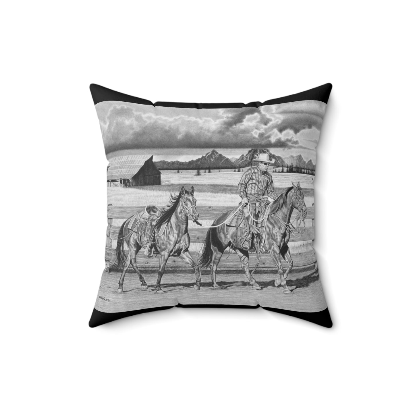 The Gift Named Storm Rustic Cowboy Decor Pillow, Western Home Accent, Farmhouse Throw Pillow, Gift for Horse Lovers, Country Style Cushion