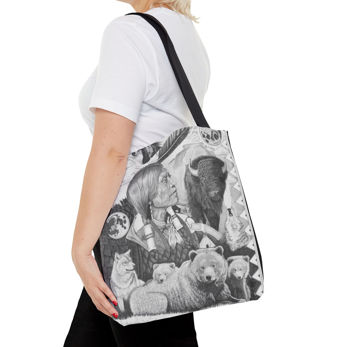 "Two Moon Apache Dream " Tote Bag, Western Style Shopping Tote, Equestrian Gift, Farmhouse Decor, Horse Lover Accessory