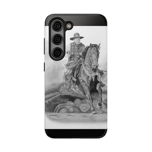 "Trouble Up Ahead" Western Rodeo Phone Cases, Cowboy Design, Tough Protection, Gift for Him, Ranch Decor, Durable Style