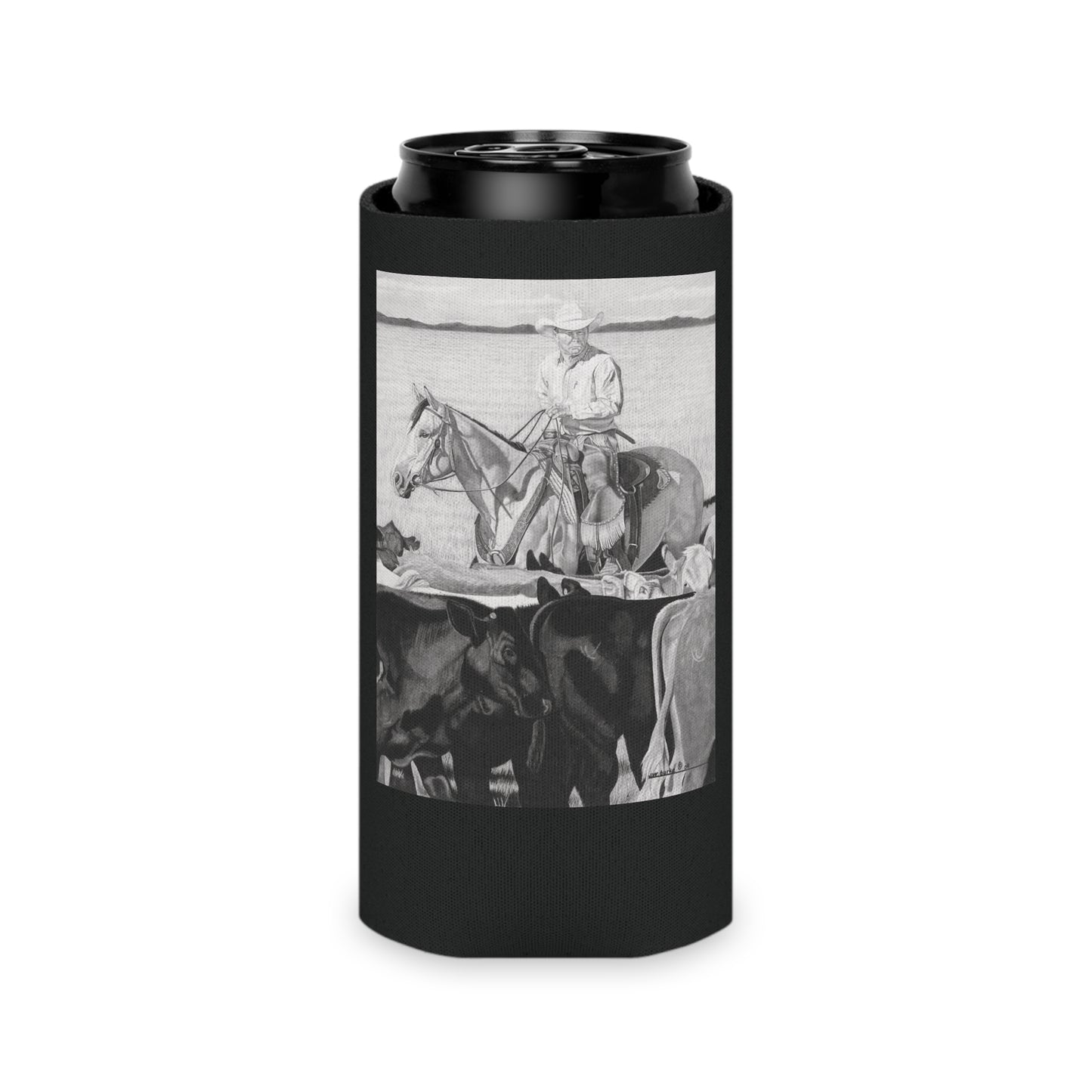 "Hot Day on the Job" Rustic Cowboy Can Cooler, Western Beverage Sleeve, Outdoor Party Gear, Country-Themed Drink Holder, Ideal for BBQs & Tailgates
