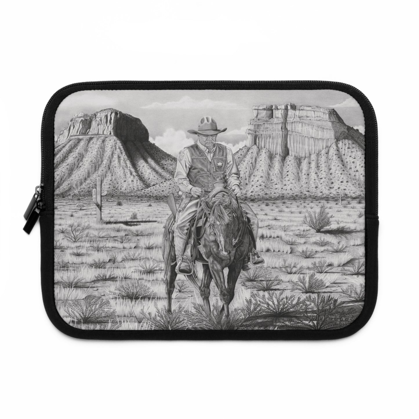 "On The Outlaw Trail" Rustic Cowboy Laptop Sleeve, Western Cowpoke Case, Unique Gift for Ranch Lovers, Rodeo Accessories, Durable Tech Cover