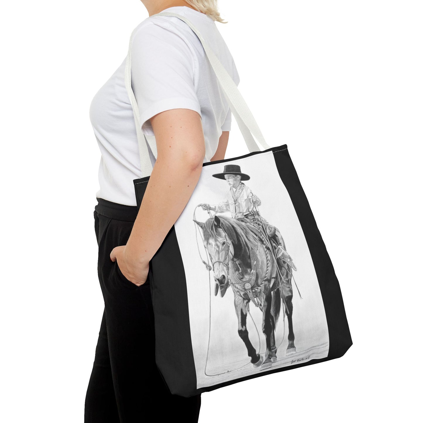 "Young Cowboy " Tote Bag, Western Style Shopping Tote, Equestrian Gift, Farmhouse Decor, Horse Lover Accessory