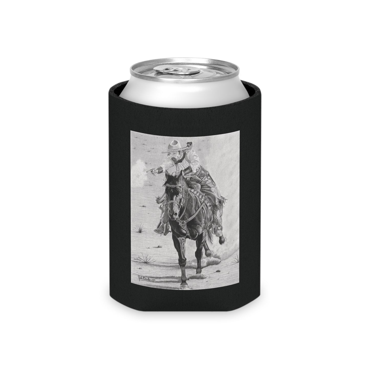 "Wild Bill Rides Again " Rustic Cowboy Can Cooler, Western Beverage Sleeve, Outdoor Party Gear, Country-Themed Drink Holder, Ideal for BBQs & Tailgates