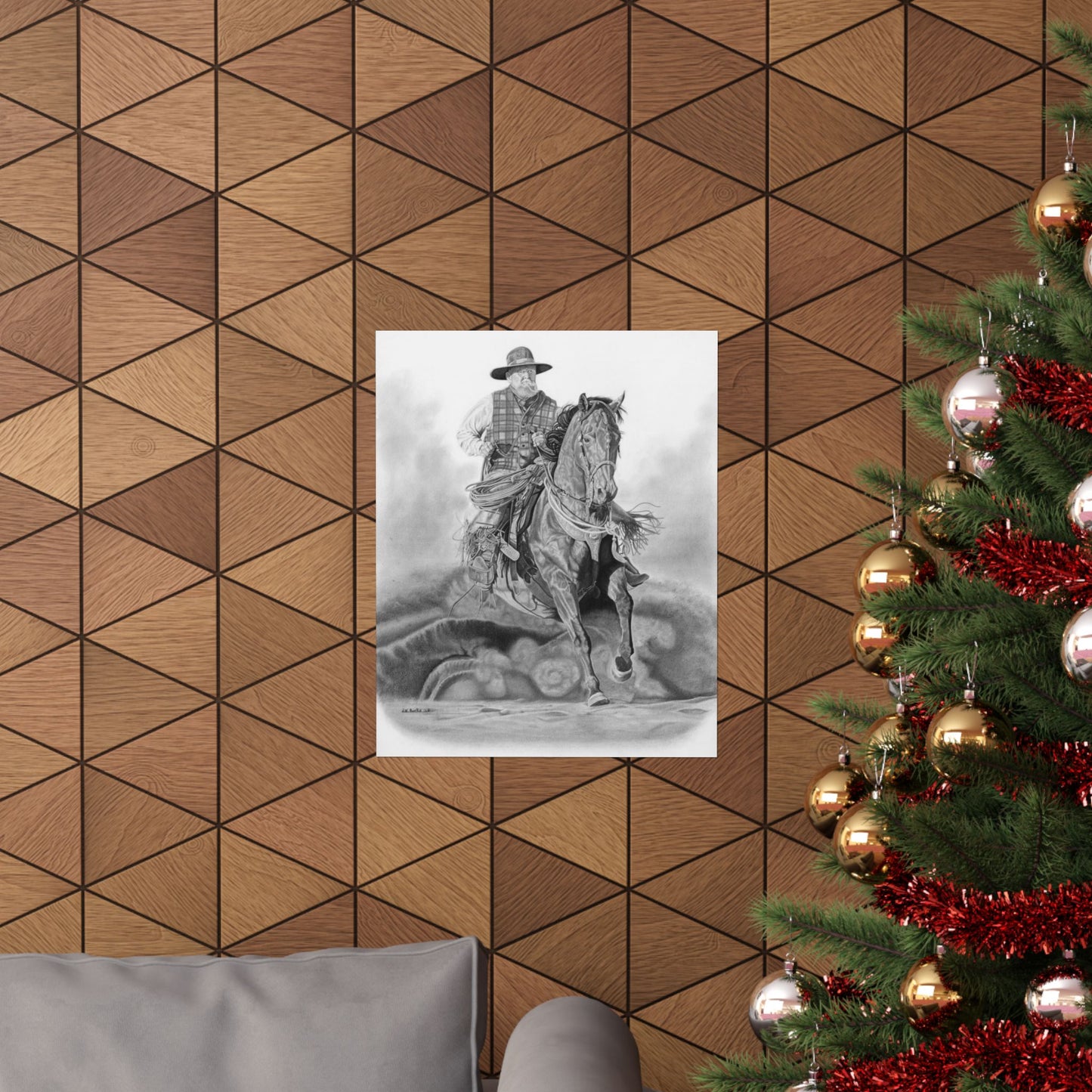 "Trouble Up Ahead" Western Cowboy Art Print, Cowboy Wall Decor, Horse Lover Gift, Rustic Home Decor, Country Themed Artwork