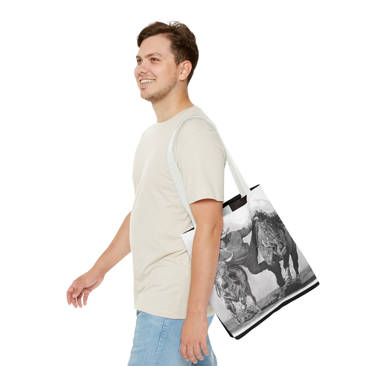 "Cowboy Life #1 " Tote Bag, Western Style Shopping Tote, Equestrian Gift, Farmhouse Decor, Horse Lover Accessory
