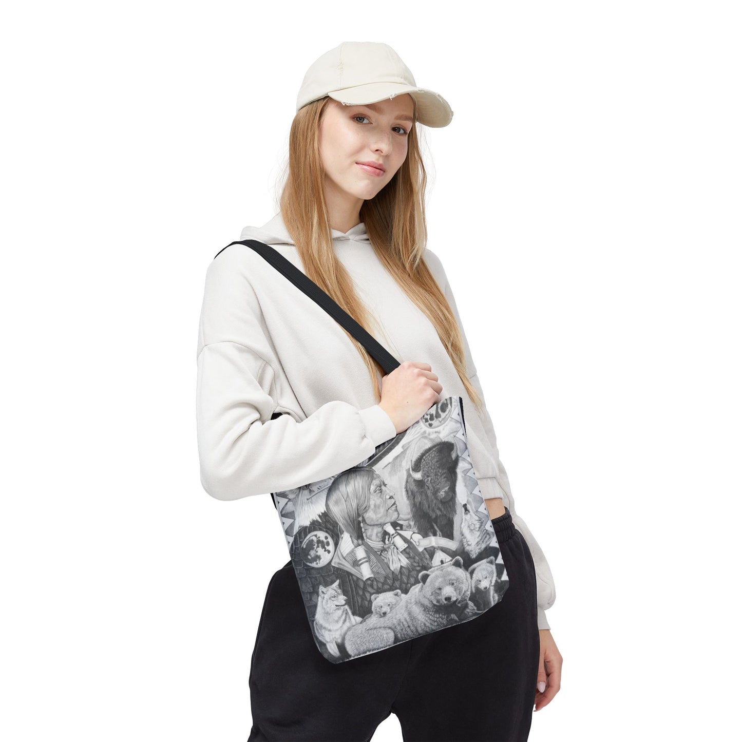 "Two Moon Apache Dream " Tote Bag, Western Style Shopping Tote, Equestrian Gift, Farmhouse Decor, Horse Lover Accessory