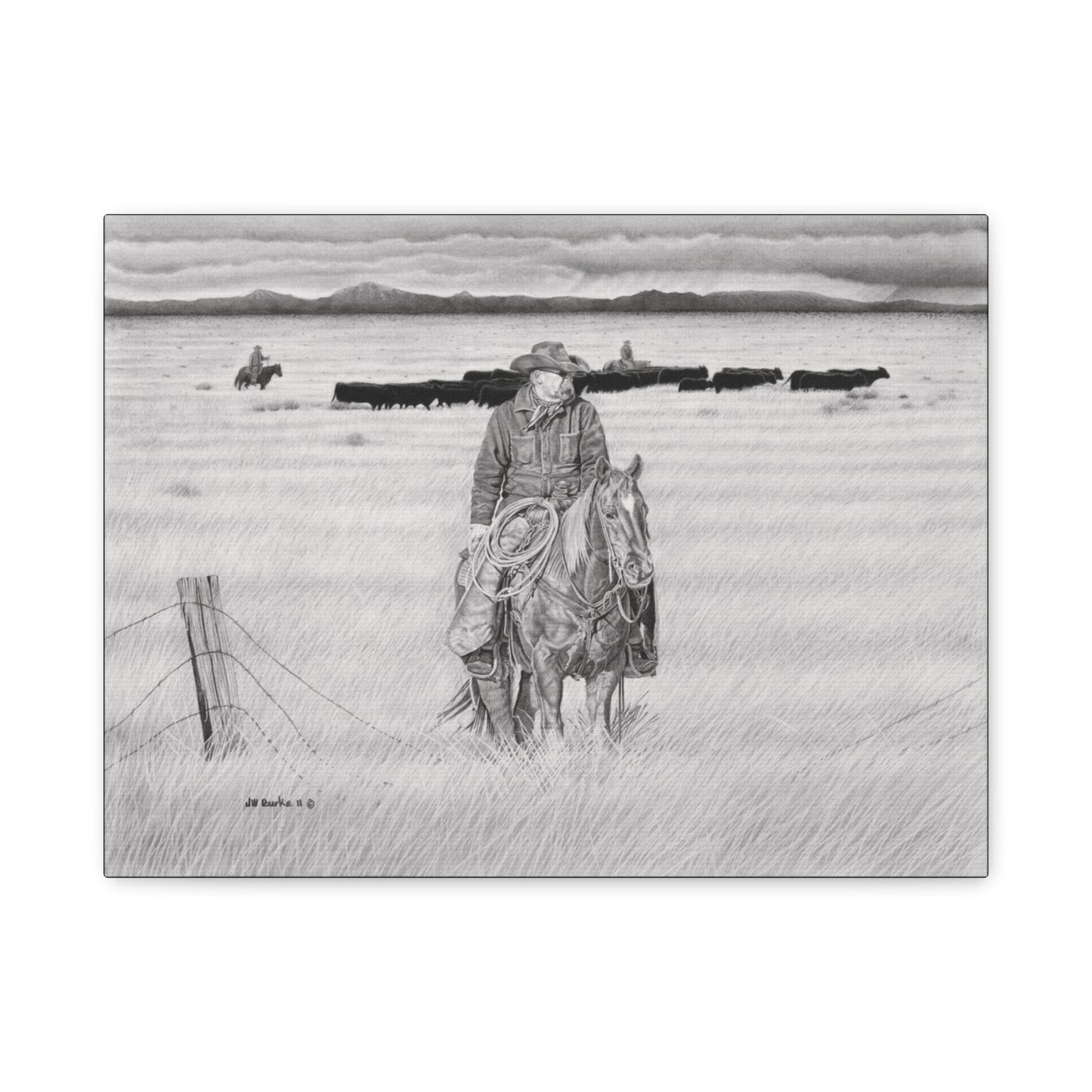 "The Passing Storm" western art on canvas