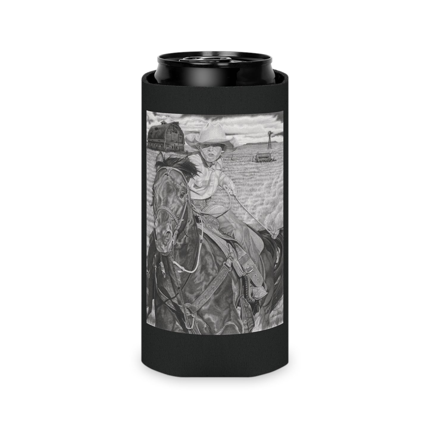 "The Real Billy the Kid" Rustic Cowboy Can Cooler, Western Beverage Sleeve, Outdoor Party Gear, Country-Themed Drink Holder, Ideal for BBQs & Tailgates