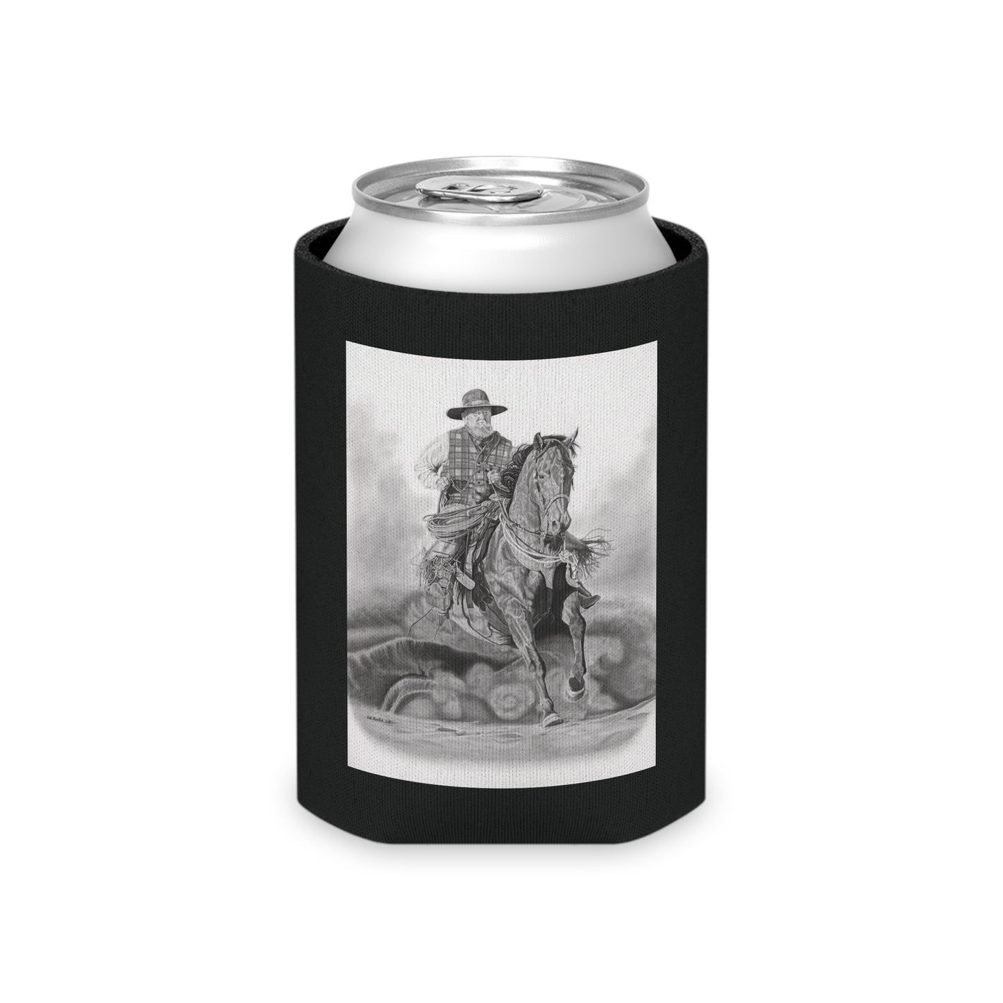 Trouble Up Ahead Rustic Cowboy Can Cooler, Western Beverage Sleeve, Outdoor Party Gear, Country-Themed Drink Holder, Ideal for BBQs & Tailgates