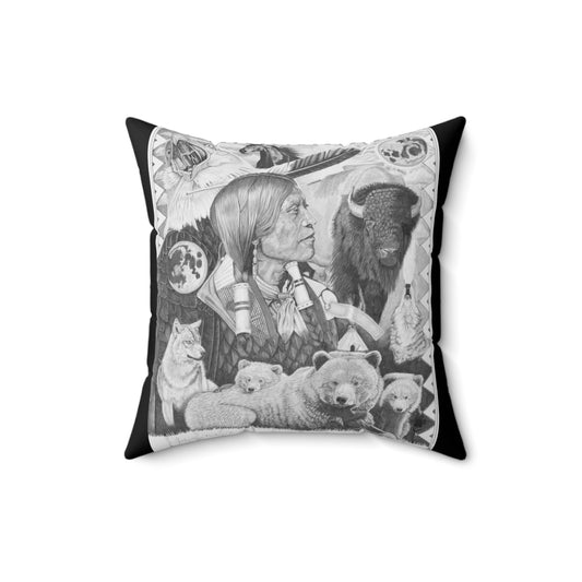 "Two Moon Apache Dream" Cowboy Decor Pillow, Western Home Accent, Farmhouse Throw Pillow, Gift for Horse Lovers, Country Style Cushion