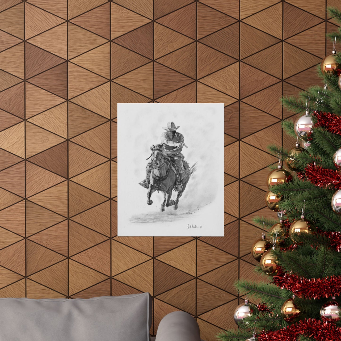 "Bandit" Cowboy Spirit Vertical Wall Art Poster, Rustic Home Decor, Horse Lover Gift, Western Theme Art, Country Style Wall Decoration