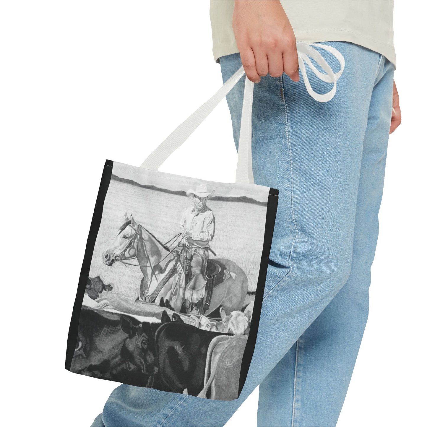 "Hot Day on the Job" Tote Bag, Western Style Shopping Tote, Equestrian Gift, Farmhouse Decor, Horse Lover Accessory