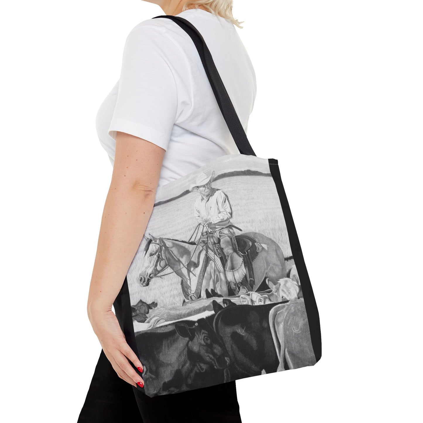 "Hot Day on the Job" Tote Bag, Western Style Shopping Tote, Equestrian Gift, Farmhouse Decor, Horse Lover Accessory