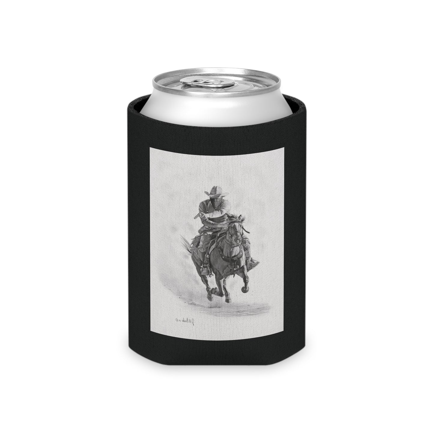 " Bandit " Rustic Cowboy Can Cooler, Western Beverage Sleeve, Outdoor Party Gear, Country-Themed Drink Holder, Ideal for BBQs & Tailgates
