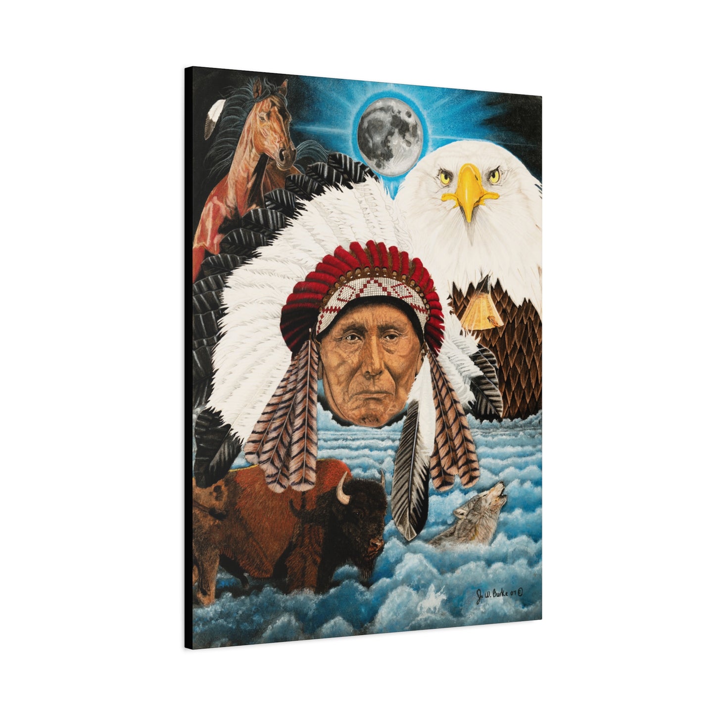 "Dream of Chief Joseph" western art on canvas
