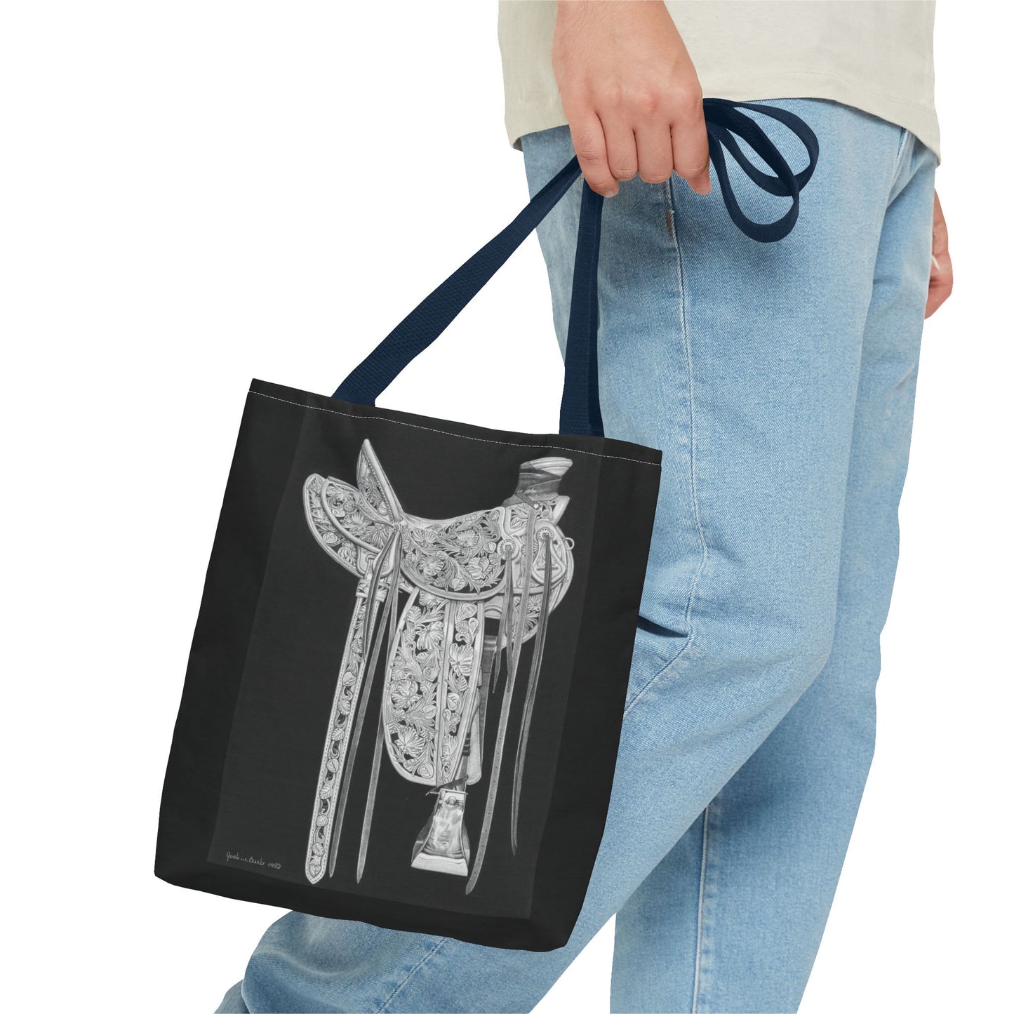 "New Saddle " Western Style Shopping Tote, Equestrian Gift, Farmhouse Decor, Horse Lover Accessory