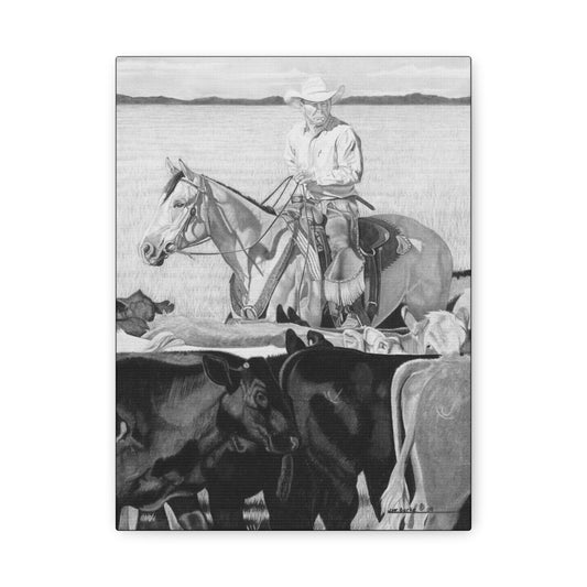 "Hot Day on The Job" western art on canvas