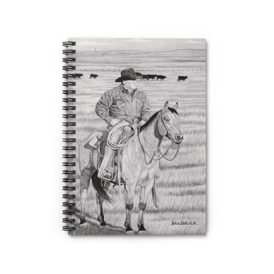 Spiral Notebook, Journal for Equestrian Lovers, Western Art Gift, Cowpoke Writing Pad