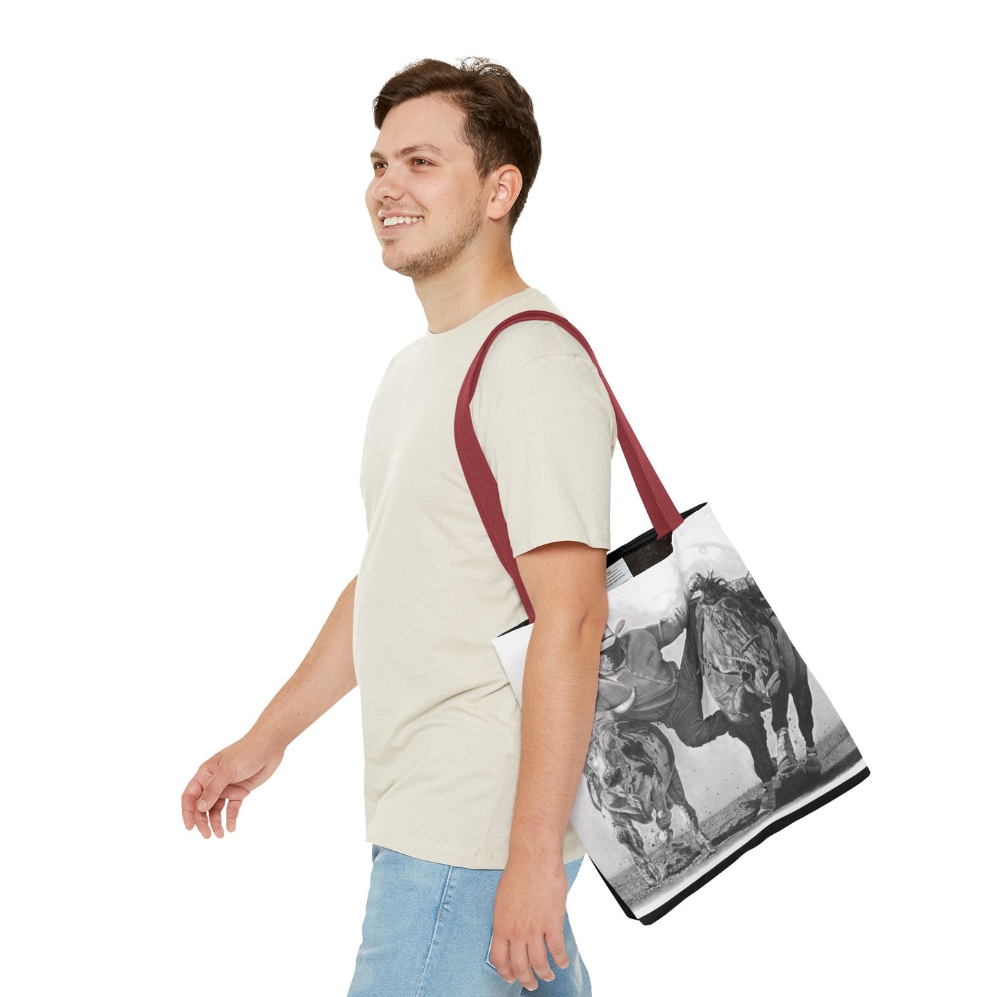 "Cowboy Life #1 " Tote Bag, Western Style Shopping Tote, Equestrian Gift, Farmhouse Decor, Horse Lover Accessory