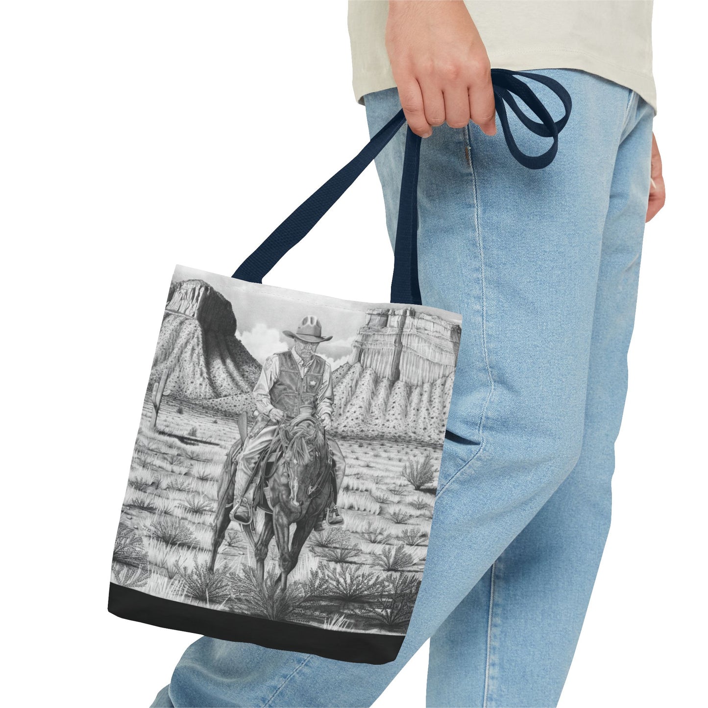 "On the Outlaw Trail "Tote Bag, Western Style Shopping Tote, Equestrian Gift, Farmhouse Decor, Horse Lover Accessory