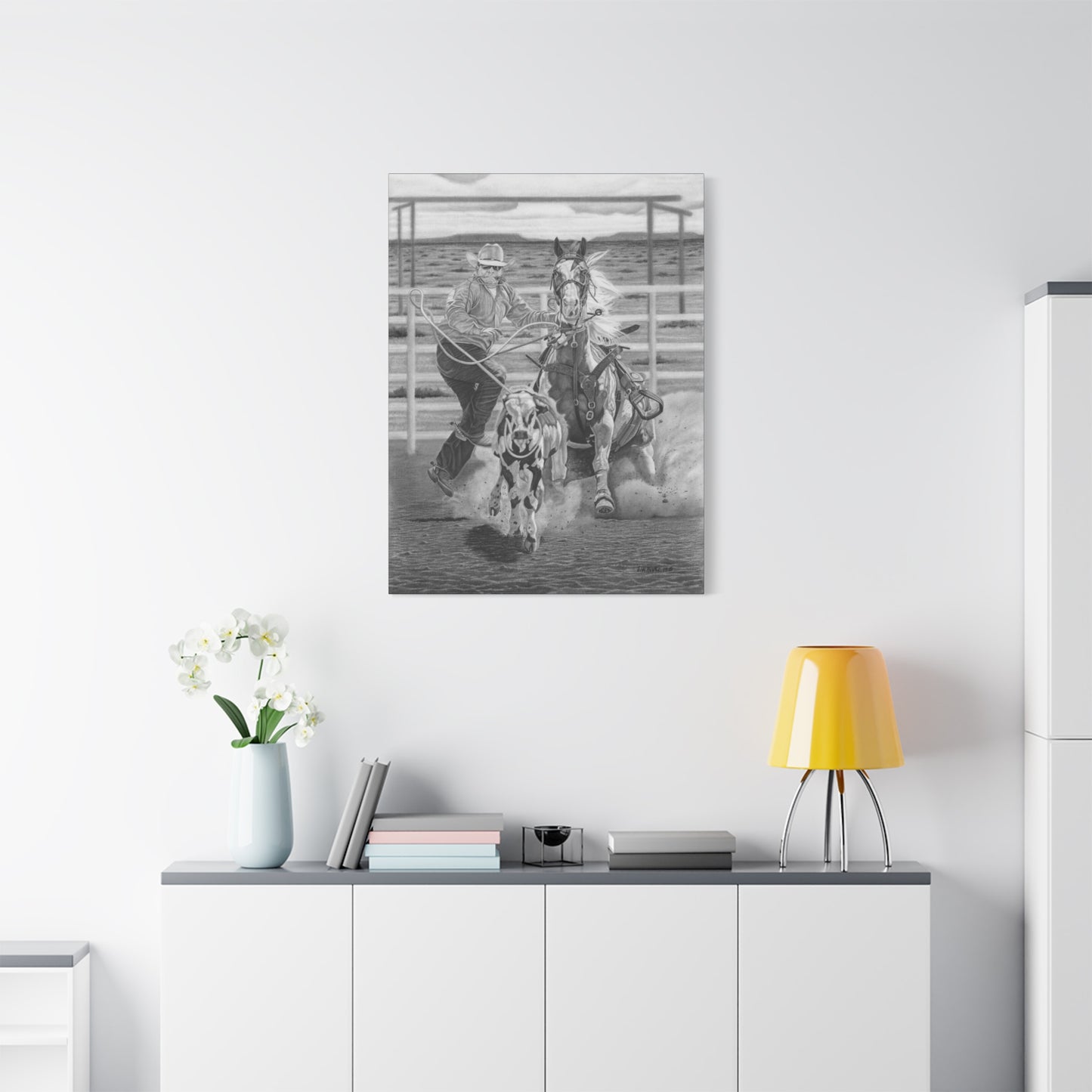 "Stone Cold Throw" Western Artwork on canvas